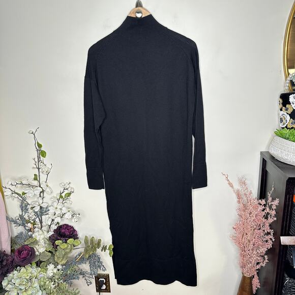 COS 100% Wool Turtleneck Maxi Sweater Dress Black Sz XS {V22} - Picture 4 of 6